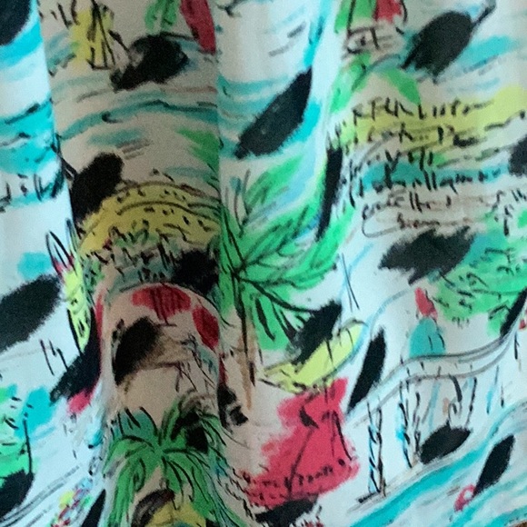 Vintage floor length flowing skirt. Pleated top. Two layers satin like. - Picture 3 of 3